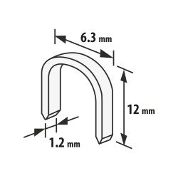 Spona do zošívačky - 1,2 x 6,3 x 12 mm - 1000 ks