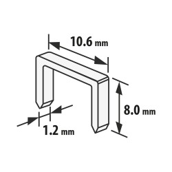 Spona do zošívačky - 1,2 x 10,6 x 8 mm - 1000 ks