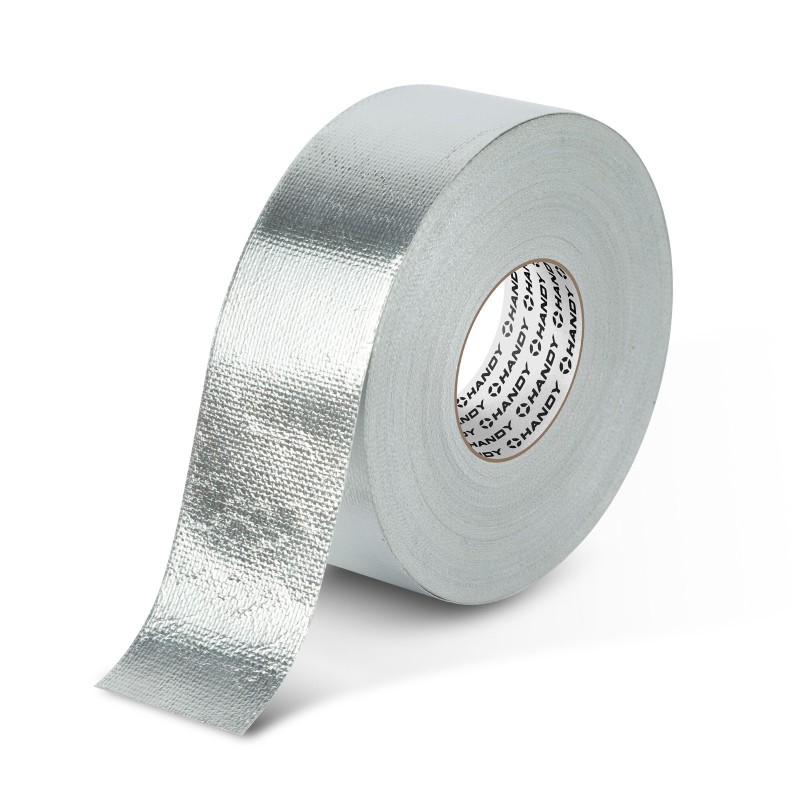 Hliníková lepiaca páska – sklolaminátová – akryl – 50 m x 50 mm – 150 mikrónov – nehorľavá