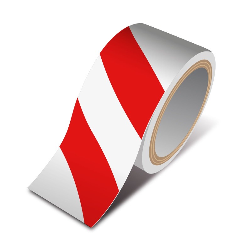 Páska signalizujúca nebezpečenstvo - červená / biela - 50 mm x 33 m