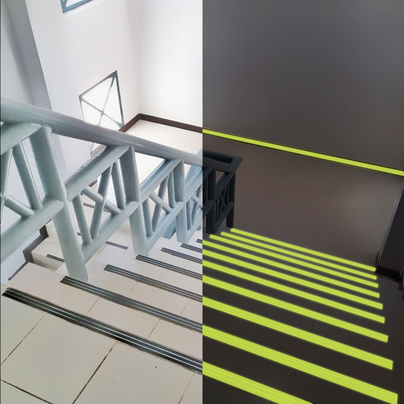 Lepiaca páska - protišmyková - 5 m x 50 mm - fosforeskujúca