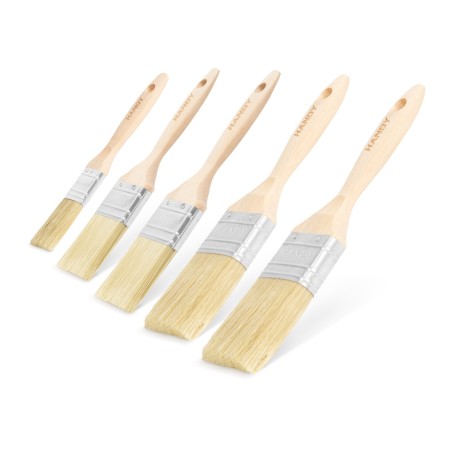 Sada maliarskych štetcov, drevo - 5 ks - 1x1" / 2x1,5" / 2x2"