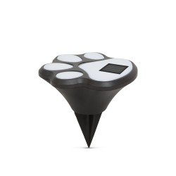 LED solárna lampa - psia labka , zapichovacia - plast - čierna
