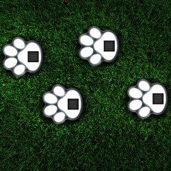 LED solárna lampa - psia labka , zapichovacia - plast - čierna