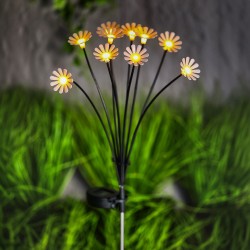 Zapichovacia solárna lampa – kamilka – 10 teplých bielych LED – 80 cm