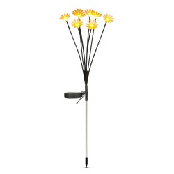 Zapichovacia solárna lampa – kamilka – 10 teplých bielych LED – 80 cm