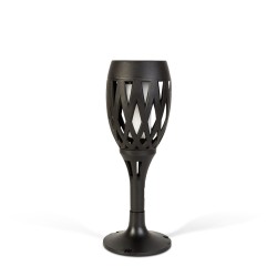 LED solárna lampa – zapichovacia / nástenná / voľne stojaca – efekt plameňa – 12 LED – 90 x 410 mm