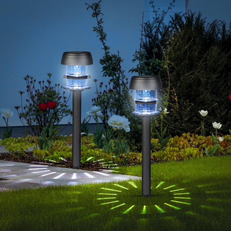 Zapichovacia solárna lampa - 1 biela LED - 7,5 x 7,5 x 40 cm