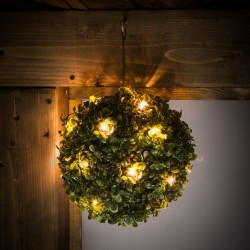 Solárny krušpán - zavesiteľný - 25 cm - 20 teplých bielych LED
