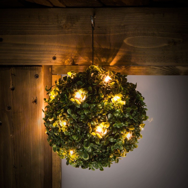 Solárny krušpán - zavesiteľný - 25 cm - 20 teplých bielych LED