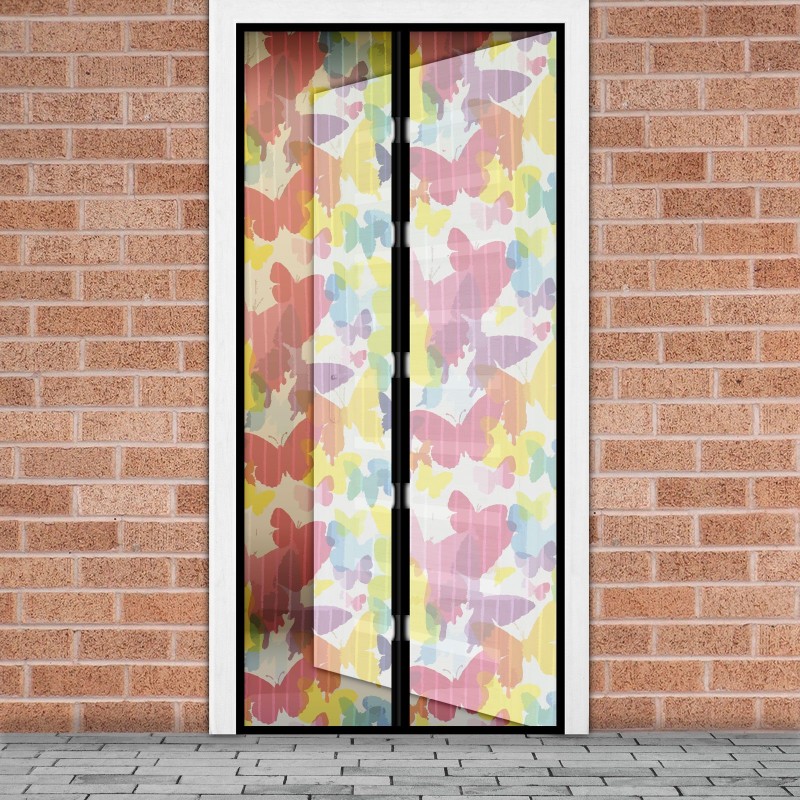 Sieťka proti hmyzu na dvere - magnetická- 100 x 210 cm - farebné motýle