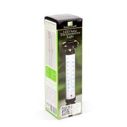 Solárny záhradný teplomer - studená biela LED - 6,3 x 44,5 cm