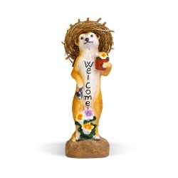 LED solárna zvieracia figúrka – „Welcome“ surikata – teplá biela LED – 30 cm