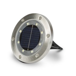 LED solárne zapichovacie / nástenné svietidlo - okrúhle - SMD LED - studená biela - 12 cm