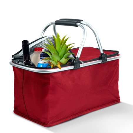 Termo skladací nákupný kôš - 49 x 28 x 25 cm - 21 L - červená
