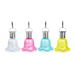 Zavesiteľné solárne kvety - 4 druhy - 3 teplé biele LED - 17,5 x 9,5 cm
