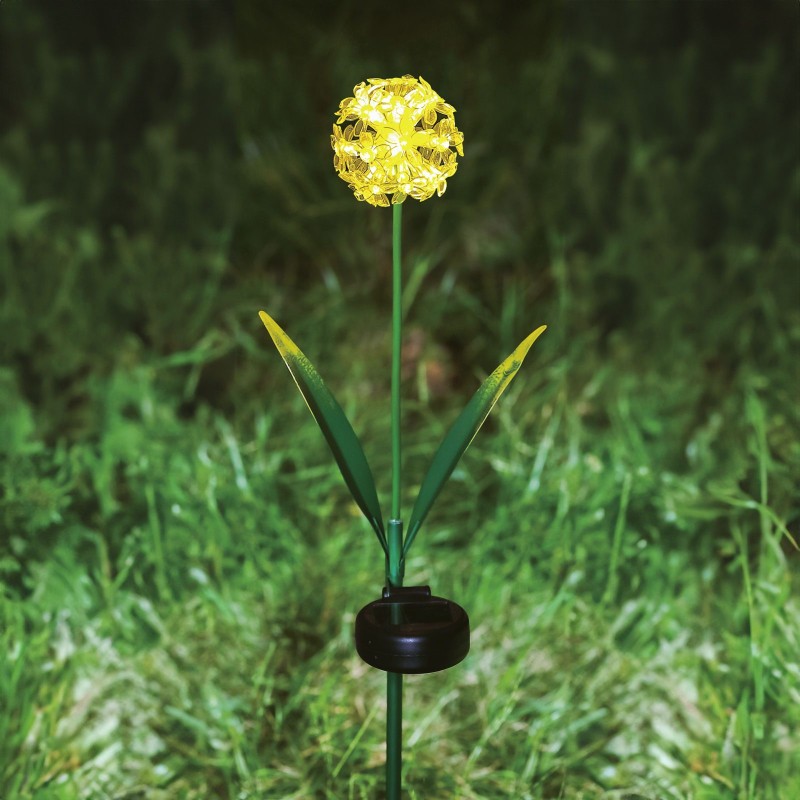 Zapichovací solárny kvet - hortenzia - 2 druhy - 25 teplých bielych LED - 13 x 7 x 65 cm