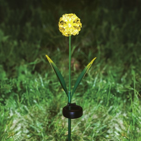Zapichovací solárny kvet - hortenzia - 2 druhy - 25 teplých bielych LED - 13 x 7 x 65 cm