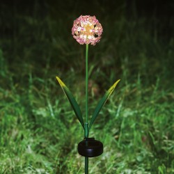 Zapichovací solárny kvet - hortenzia - 2 druhy - 25 teplých bielych LED - 13 x 7 x 65 cm