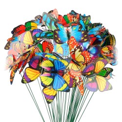 Zapichovací dekoračný motýľ - viac druhov - 29 cm - plast