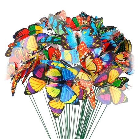 Zapichovací dekoračný motýľ - viac druhov - 29 cm - plast