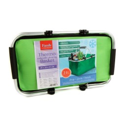 Termo skladací nákupný kôš - 49 x 28 x 25 cm - 21 L - zelený
