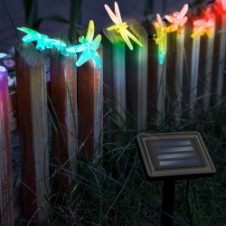 LED solárna sveteľná reťaz - vážka - 2 m - 10 farebných LED