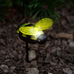 Zapichovacia solárna lampa - včielka - 8 x 7,5 x 14,5 cm - biela LED