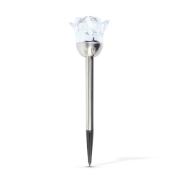 Solárna lampa - zapichovateľná - ruža - 1 RGB LED - 8 x 36,5 cm