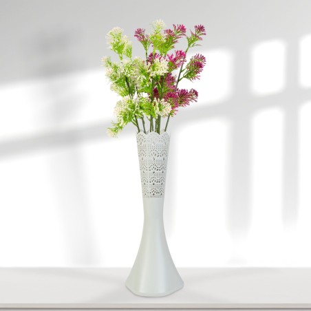 Váza - laserový rez - biela - 40 cm