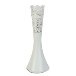 Váza - laserový rez - biela - 40 cm