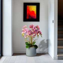Múreňová dekorácia - orchidea - fialová - 83 cm