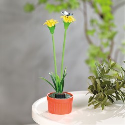 Farebné solárne kvety - 8 x 8 x 32 cm - 10 teplých bielych LED - žltá