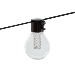Smart solárna sveteľná reťaz - 15 ks bielych LED - nastaviteľná farebná teplota - 7,5 m - bluetooth