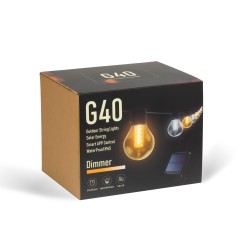 Smart solárna sveteľná reťaz - 15 ks bielych LED - nastaviteľná farebná teplota - 7,5 m - bluetooth