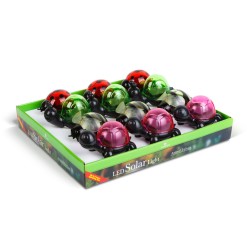 Solárna dekorácia so štipcom - korytnačka, včielka, slimák, lienka - 10 x 6 x 14 cm - biela LED