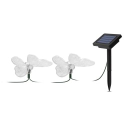 LED solárna sveteľná reťaz - motýľ - 2 m - 10 farebných LED