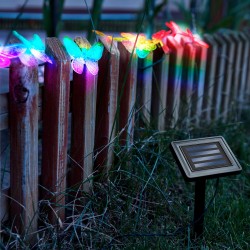 LED solárna sveteľná reťaz - motýľ - 2 m - 10 farebných LED