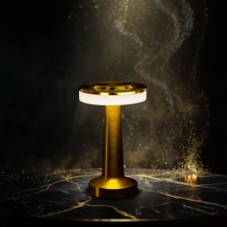 Stolová lampa - zlatá farba - nastaviteľná farebná teplota, jas - akumulátorová - USB