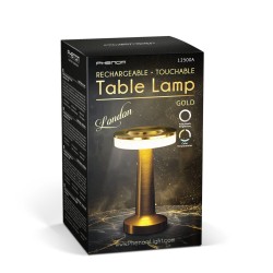 Stolová lampa - zlatá farba - nastaviteľná farebná teplota, jas - akumulátorová - USB