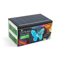 LED solárna sveteľná reťaz - motýľ - 2 m - 10 farebných LED