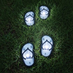 Zapichovacia solárna lampa – šľapiek – studená biela – 12,7 x 8,5 cm