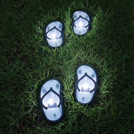 Zapichovacia solárna lampa – šľapiek – studená biela – 12,7 x 8,5 cm