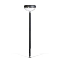 Zapichovacia solárna lampa – 1 + 1 teplá biela / RGB SMD LED – čierna – 53 x 11,4 cm