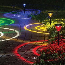 Zapichovacia solárna lampa – RGB LED – 9 x 36 cm – meniace farbu