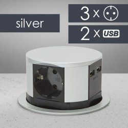 Predlžovačka skrytá - 3-itá + USB-A + Type-C