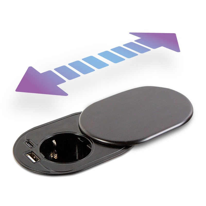 Skrytý, zabudovateľný konektor + USB + Type-C - "Slide it" technológia