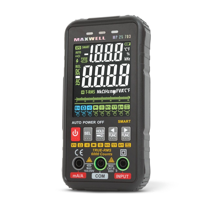 Automatický, multimeter s farebným displejom - 3" - 4 x AAA