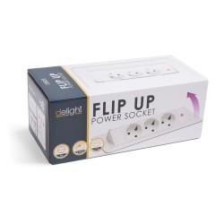 Skrytá predlžovačka - 3 zásuvky - "Flip up" vyhotovenie - biela