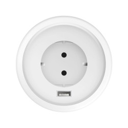 Skrytá - zabudovateľná zástrčka + USB - biela